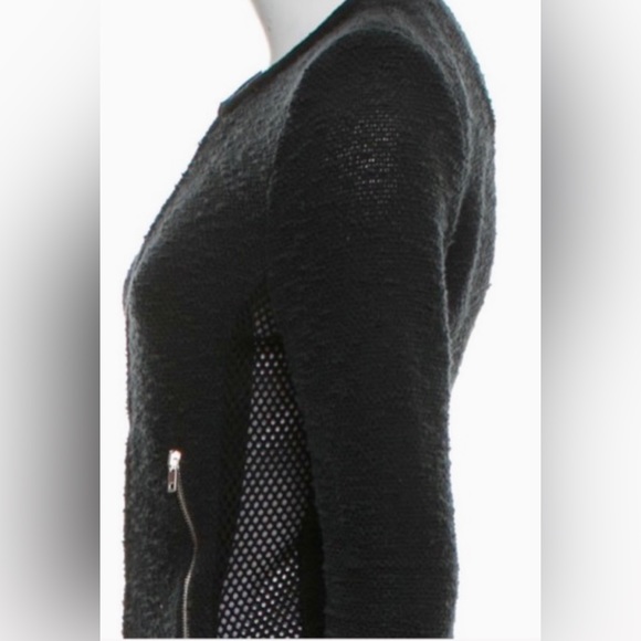DARLING IRO AMIYA SWEATER JACKET. COLLARLESS, ZIP FRONT & POCKETS. SIDE DETAIL - Picture 5 of 12